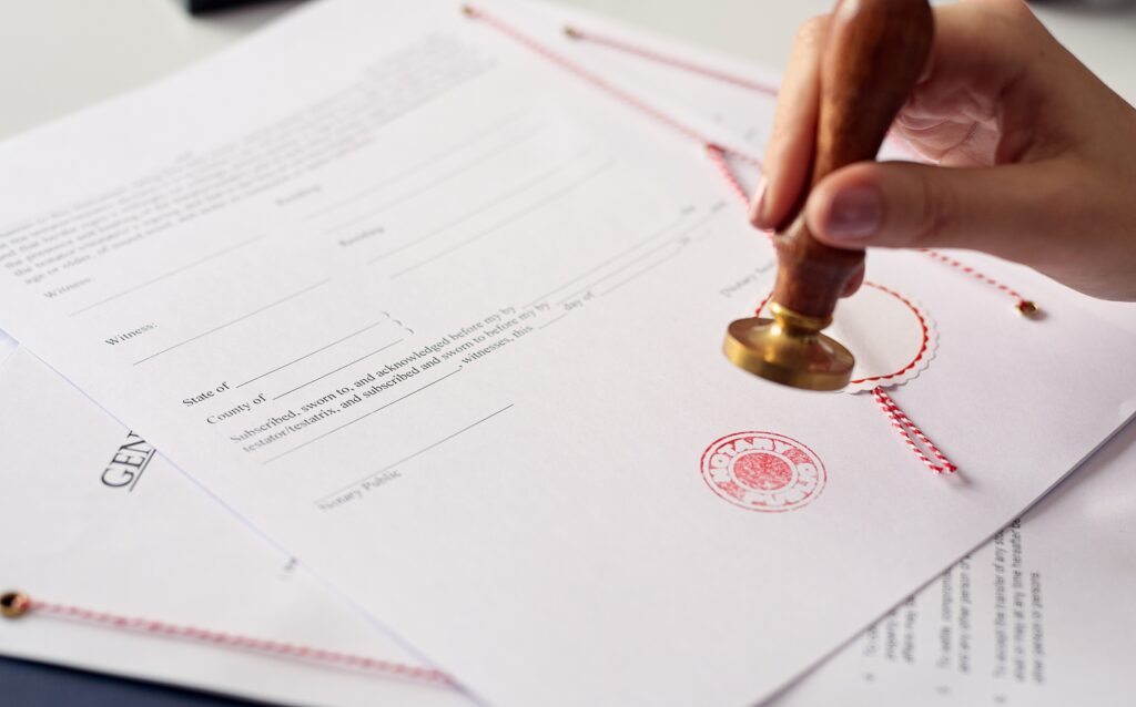 Document stamping notary