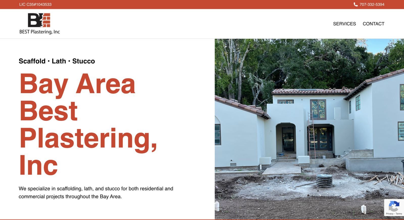 Plastering project mockup