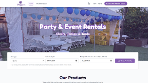 vega event rentals website design 