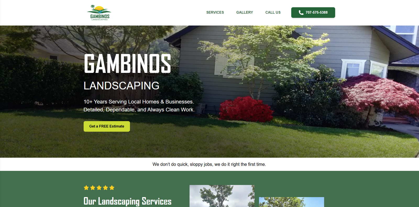 gambino landscaping website design