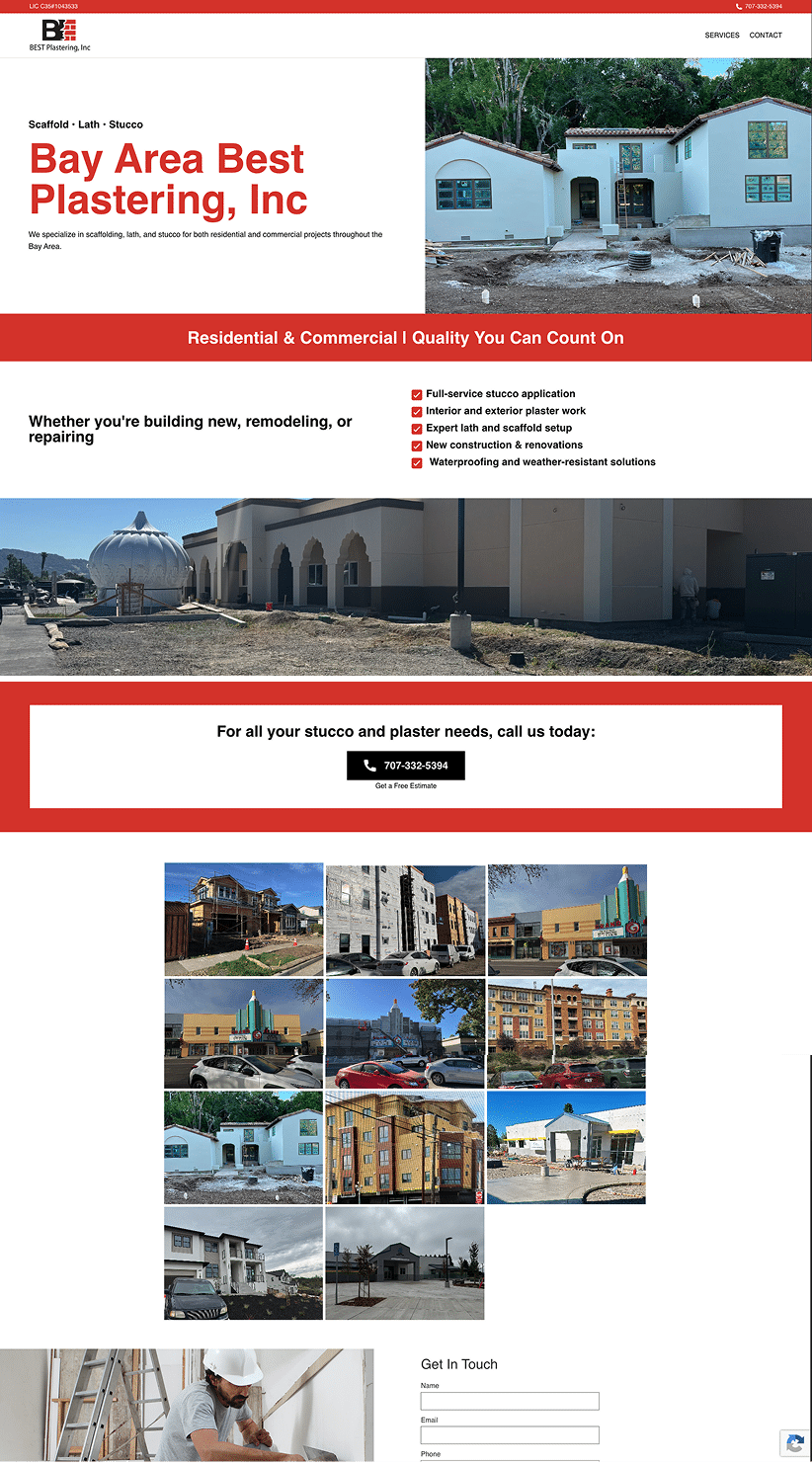 Plastering project mockup