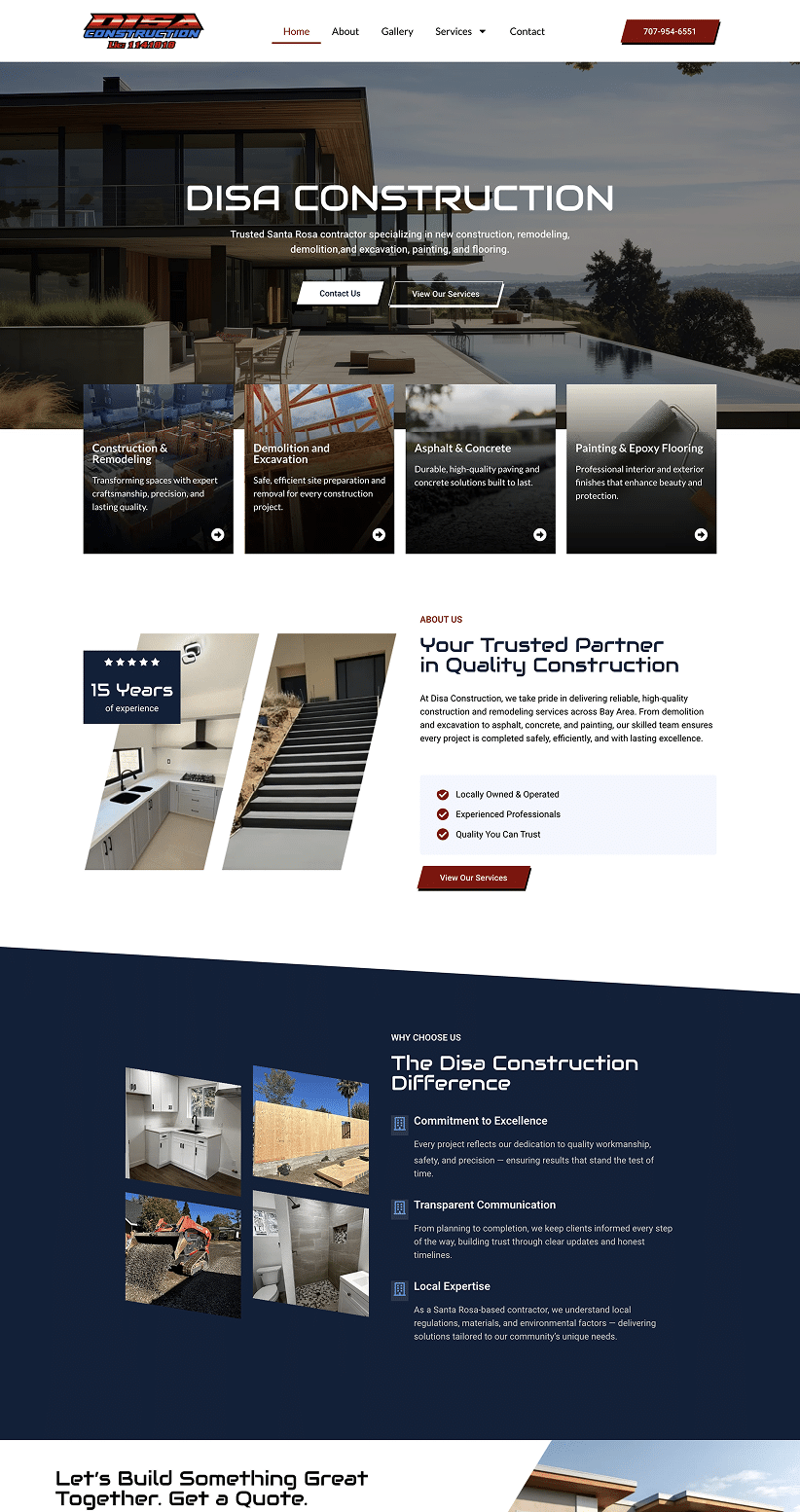 gambino landscaping website design