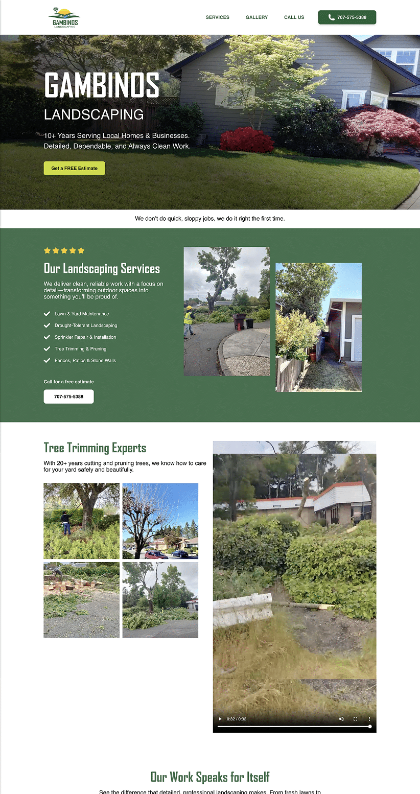 calmex concrete delivery company website design