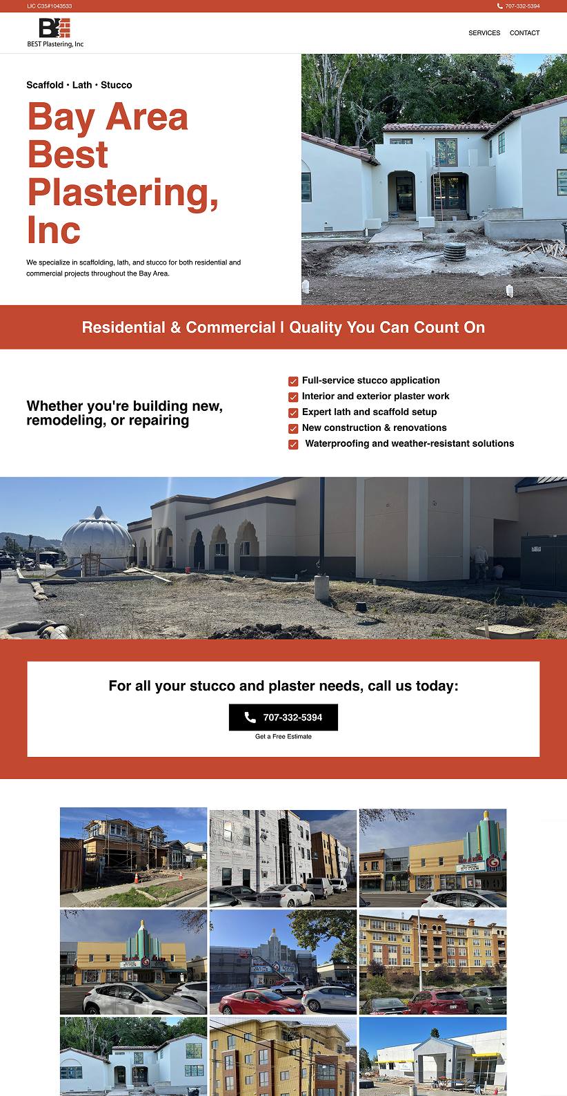 Plastering project company website design