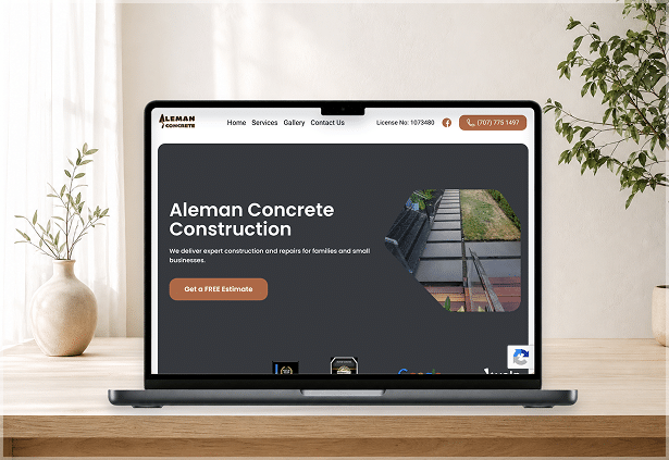aleman concrete company website design