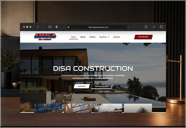 disa construction company website design